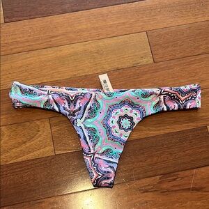 NWT Victoria's Secret Pink and Blue Bikini THONG